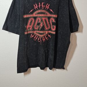 AC/DC Black Tee with Red and Gold Center Logo